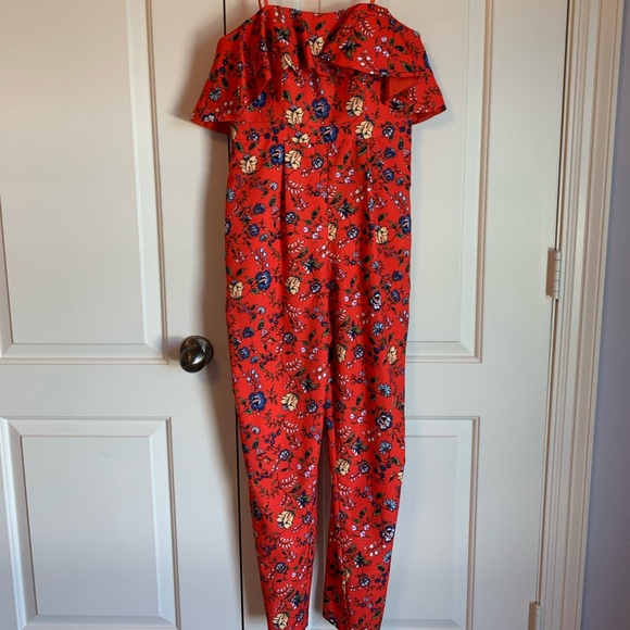 Gianni Bini Orange Floral Jumpsuit - Picture 3 of 3